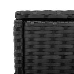 HKH Mesa de Apoio Jardim C/ Tampo Vidro 58x27,5x55 Cm Vime Pe - Preto