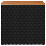 HKH Mesa Apoio Jardim C/ Tampo Madeira 58x27,5x55 Cm Vime Pe - Preto
