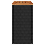 HKH Mesa Apoio Jardim C/ Tampo Madeira 58x27,5x55 Cm Vime Pe - Preto