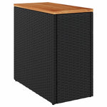 HKH Mesa Apoio Jardim C/ Tampo Madeira 58x27,5x55 Cm Vime Pe - Preto