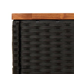 HKH Mesa Apoio Jardim C/ Tampo Madeira 58x27,5x55 Cm Vime Pe - Preto