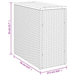 HKH Mesa Apoio Jardim C/ Tampo Madeira 58x27,5x55 Cm Vime Pe - Preto