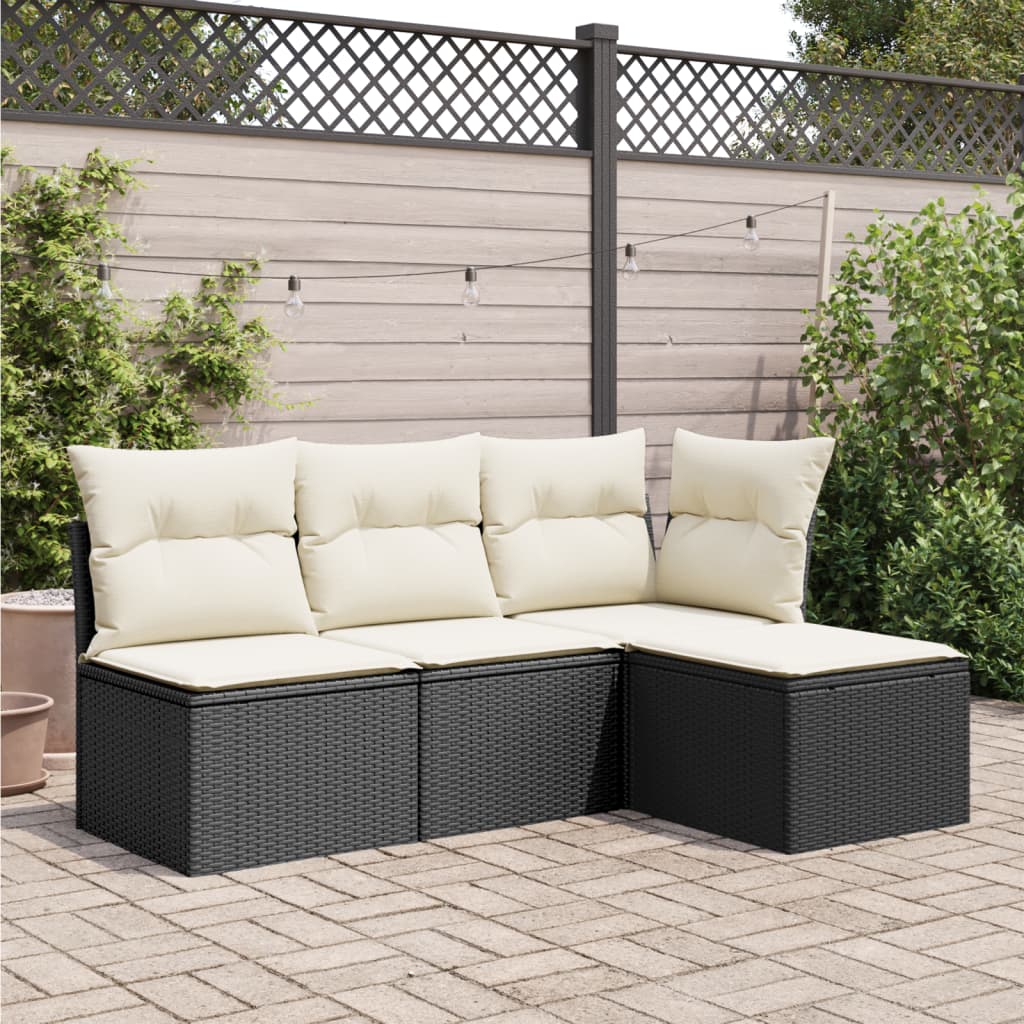 HKH Banco de Jardim com Almofadão 55x55x37 Cm Vime Pe - Preto