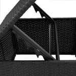 HKH Banco de Jardim com Almofadão Vime Pé Preto
