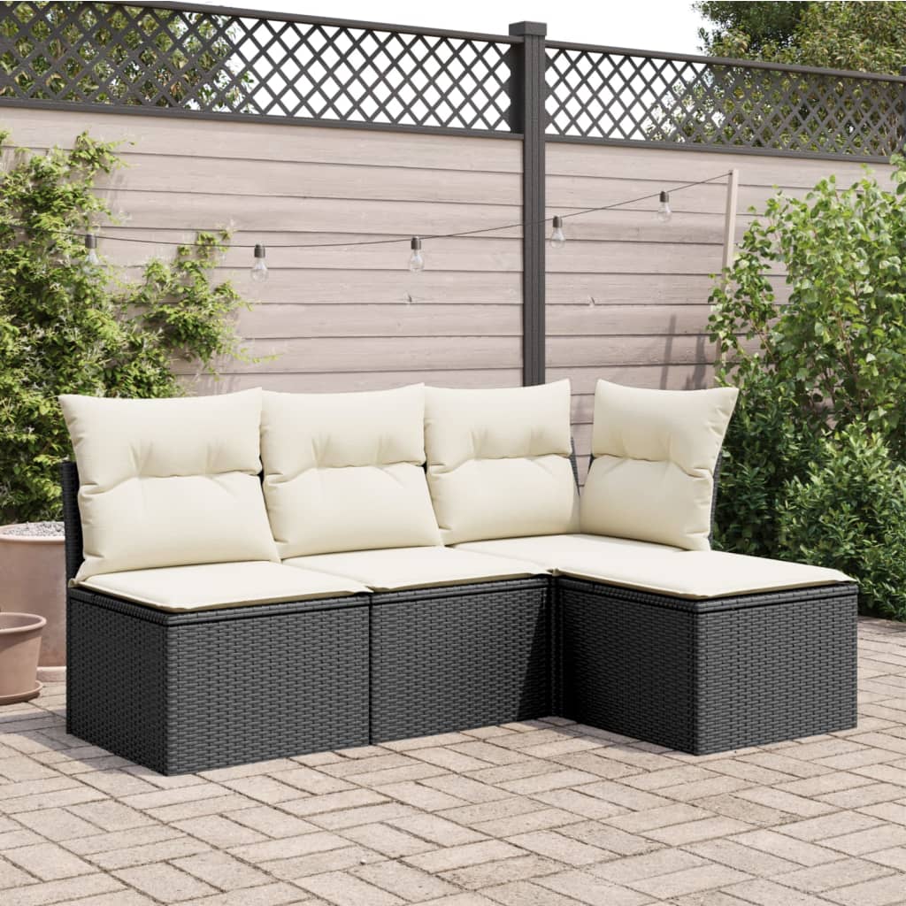 HKH Banco de Jardim com Almofadão 55x55x37 Cm Vime Pe - Preto