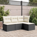 HKH Banco de Jardín con Cojín 55x55x37 Cm Ratán Pe - Negro