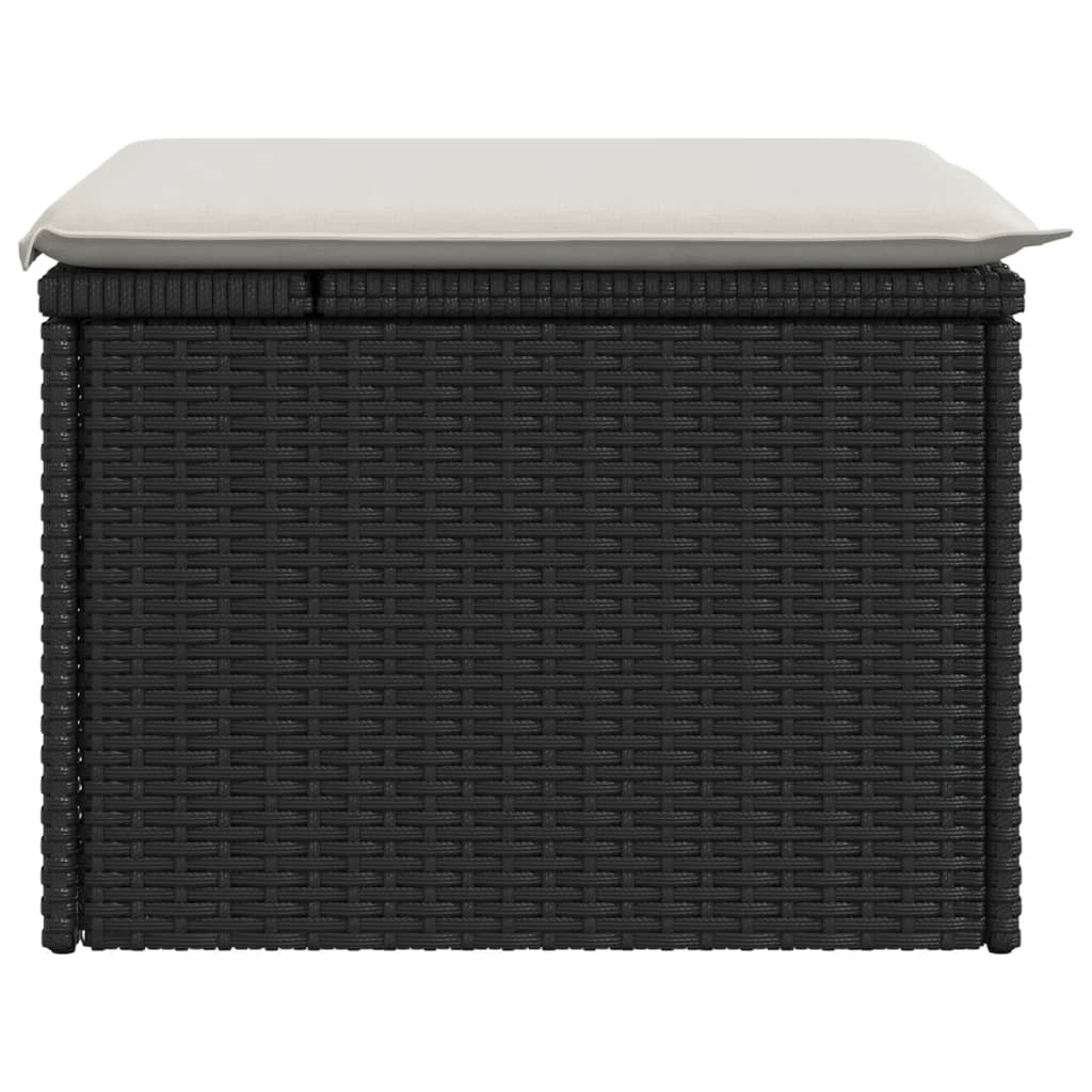 HKH Banco de Jardín con Cojín 55x55x37 Cm Ratán Pe - Negro