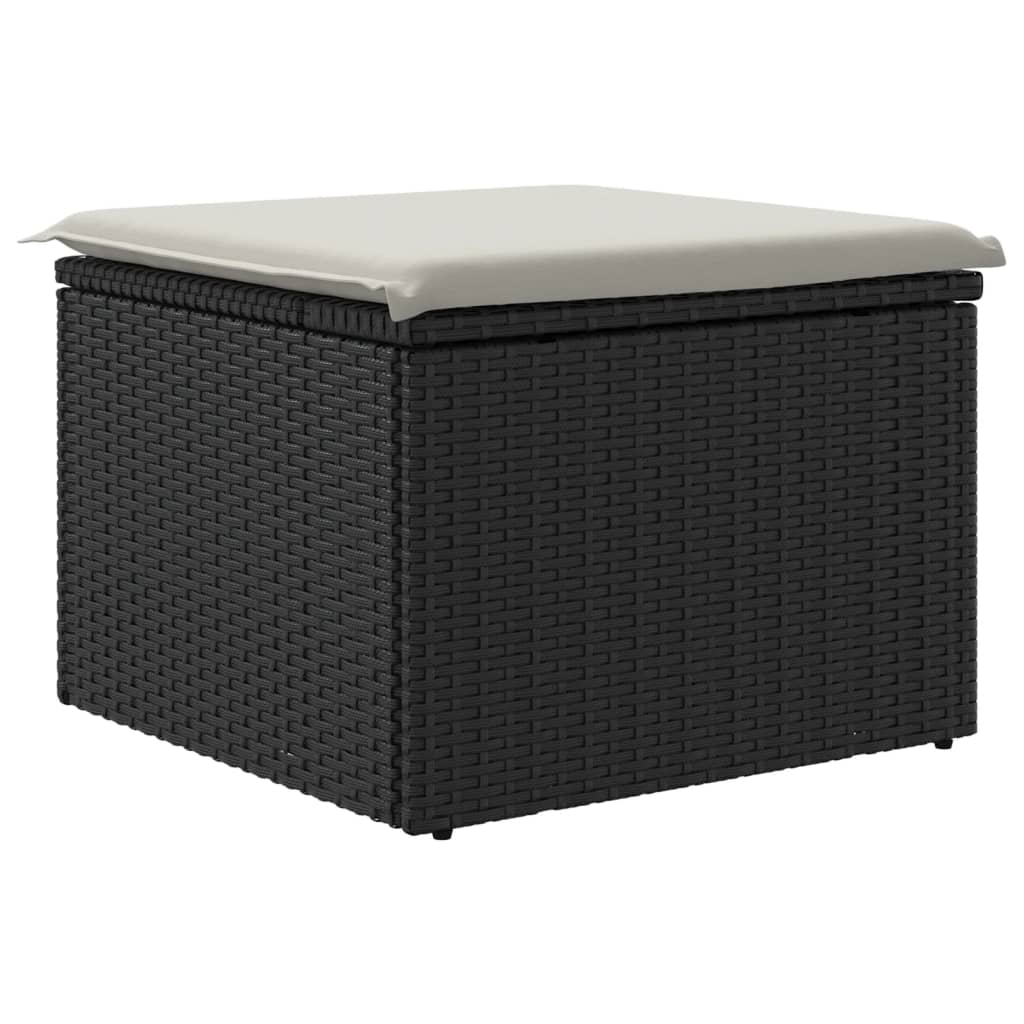 HKH Banco de Jardín con Cojín 55x55x37 Cm Ratán Pe - Negro