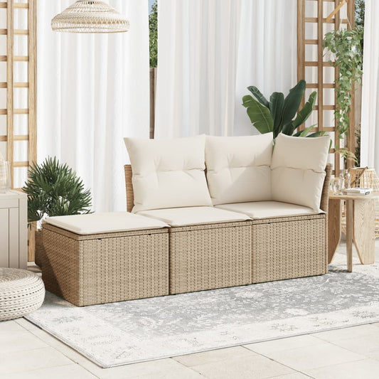 HKH Banco de Jardim com Almofada 55x55x37 Cm Vime Pe - Bege