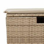 HKH Banco de Jardín con Cojín 55x55x37 Cm Ratán Pe - Beige