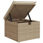 HKH Banco de Jardín con Cojín 55x55x37 Cm Ratán Pe - Beige