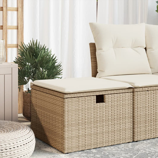 HKH Banco de Jardim com Almofada 55x55x37 Cm Vime Pe - Bege