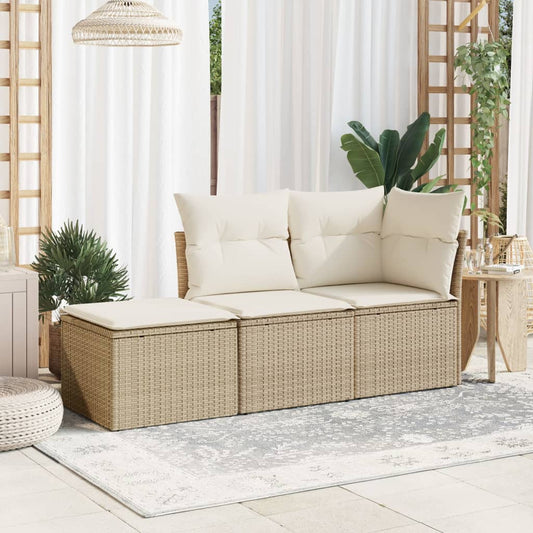HKH Banco de Jardim com Almofada 55x55x37 cm Vime Pé - Bege
