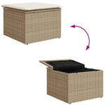 HKH Banco de Jardim com Almofada 55x55x37 cm Vime Pé - Bege