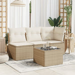 HKH Mesa de Jardim com Tampo de Vidro 55x55x37 Cm Vime Pe - Bege