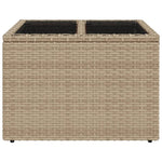HKH Mesa de Jardim com Tampo de Vidro 55x55x37 Cm Vime Pe - Bege