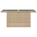 HKH Mesa de Jardim com Tampo de Vidro 100x55x73 Cm Vime Pe - Bege