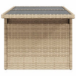 HKH Mesa de Jardim com Tampo de Vidro 100x55x73 Cm Vime Pe - Bege