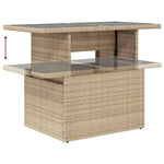 HKH Mesa de Jardim com Tampo de Vidro 100x55x73 Cm Vime Pe - Bege