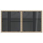 HKH Mesa de Jardim com Tampo de Vidro 100x55x73 Cm Vime Pe - Bege