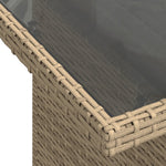 HKH Mesa de Jardim com Tampo de Vidro 100x55x73 Cm Vime Pe - Bege