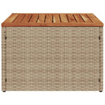 HKH Mesa de Jardim 55x55x37 Cm Vime Pe e Madeira de Acácia - Bege