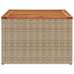 HKH Mesa de Jardim 55x55x37 Cm Vime Pe e Madeira de Acácia - Bege