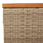 HKH Mesa de Jardim 55x55x37 Cm Vime Pe e Madeira de Acácia - Bege