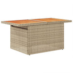 HKH Mesa de Jardim 100x55x73 Cm Vime Pe e Madeira de Acácia - Bege