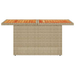 HKH Mesa de Jardim 100x55x73 Cm Vime Pe e Madeira de Acácia - Bege