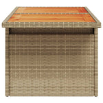 HKH Mesa de Jardim 100x55x73 Cm Vime Pe e Madeira de Acácia - Bege