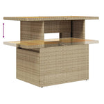 HKH Mesa de Jardim 100x55x73 Cm Vime Pe e Madeira de Acácia - Bege