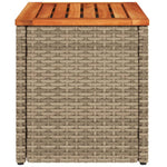 HKH Mesas de Apoio P/ Jardim 2 Pcs Vime Pe/madeira Maciça - Bege