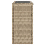 HKH Mesa de Apoio Jardim C/ Tampo Vidro 58x27,5x55 Cm Vime Pe - Bege