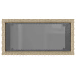 HKH Mesa de Apoio Jardim C/ Tampo Vidro 58x27,5x55 Cm Vime Pe - Bege