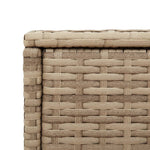HKH Mesa de Apoio Jardim C/ Tampo Vidro 58x27,5x55 Cm Vime Pe - Bege