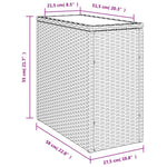 HKH Mesa de Apoio Jardim C/ Tampo Vidro 58x27,5x55 Cm Vime Pe - Bege