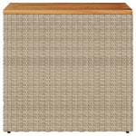 HKH Mesa Apoio Jardim C/ Tampo Madeira 58x27,5x55 Cm Vime Pe - Bege