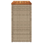 HKH Mesa Apoio Jardim C/ Tampo Madeira 58x27,5x55 Cm Vime Pe - Bege