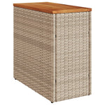 HKH Mesa Apoio Jardim C/ Tampo Madeira 58x27,5x55 Cm Vime Pe - Bege