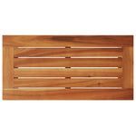 HKH Mesa Apoio Jardim C/ Tampo Madeira 58x27,5x55 Cm Vime Pe - Bege
