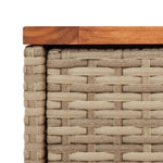 HKH Mesa Apoio Jardim C/ Tampo Madeira 58x27,5x55 Cm Vime Pe - Bege