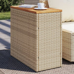 HKH Mesa Apoio Jardim C/ Tampo Madeira 58x27,5x55 Cm Vime Pe - Bege