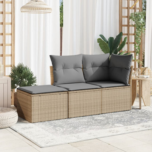HKH Banco de Jardim com Almofada 55x55x37 Cm Vime Pe - Bege