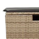 HKH Banco de Jardín con Cojín 55x55x37 Cm Ratán Pe - Beige