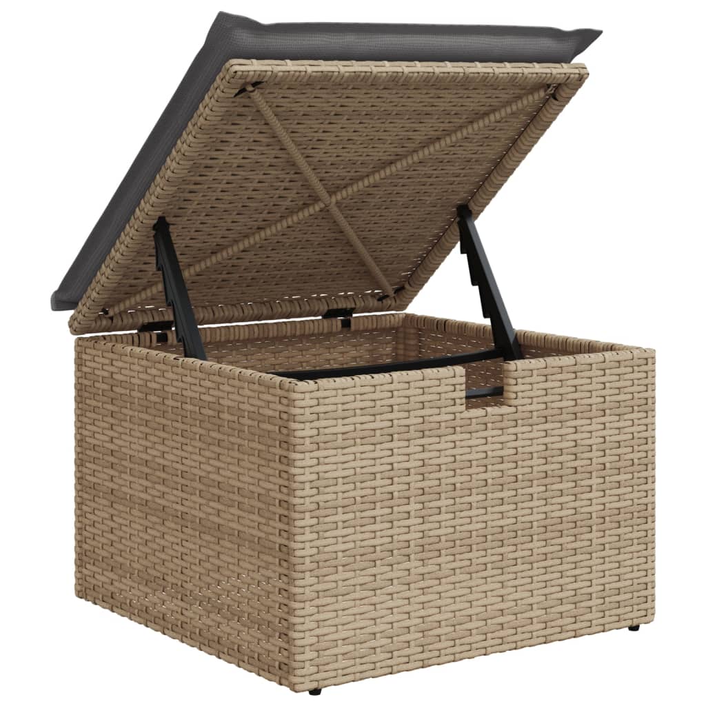 HKH Banco de Jardín con Cojín 55x55x37 Cm Ratán Pe - Beige