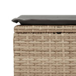 HKH Banco de Jardim com Almofada 55x55x37 Cm Vime Pe - Bege