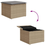 HKH Banco de Jardim com Almofada 55x55x37 Cm Vime Pe - Bege