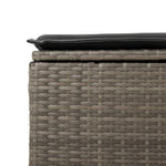 HKH Banco de Jardim com Almofadão 55x55x37 Cm Vime Pe - Cinzento