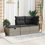 HKH Banco de Jardim com Almofadão 55x55x37 Cm Vime Pe - Cinzento